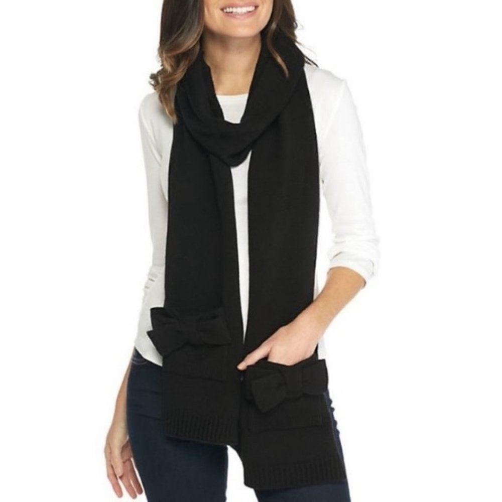 KATE SPADE | Knit Scarf Muffler w/ Bow Pockets